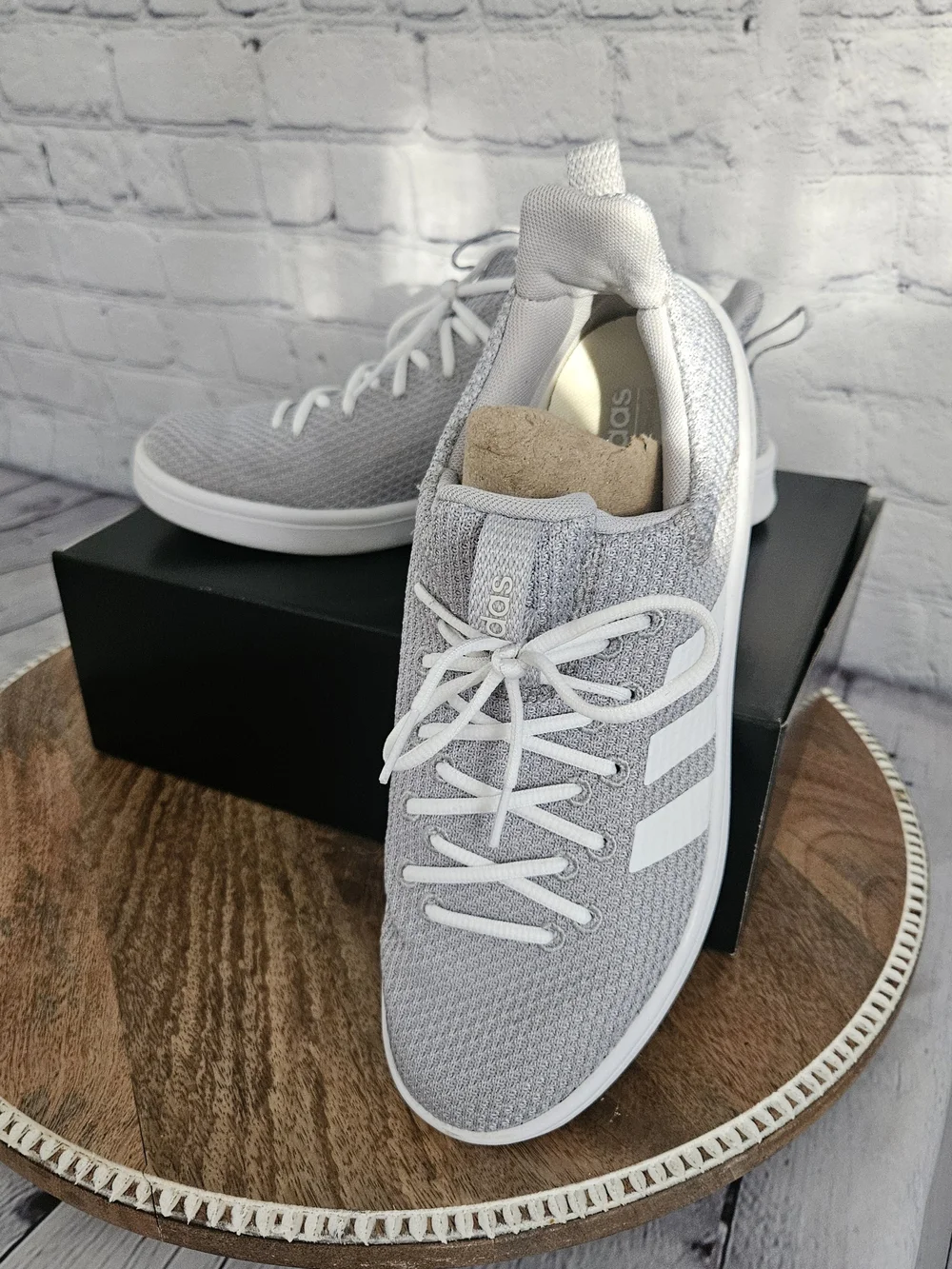 Adidas Women's Lite Grey Knit Court Sneakers